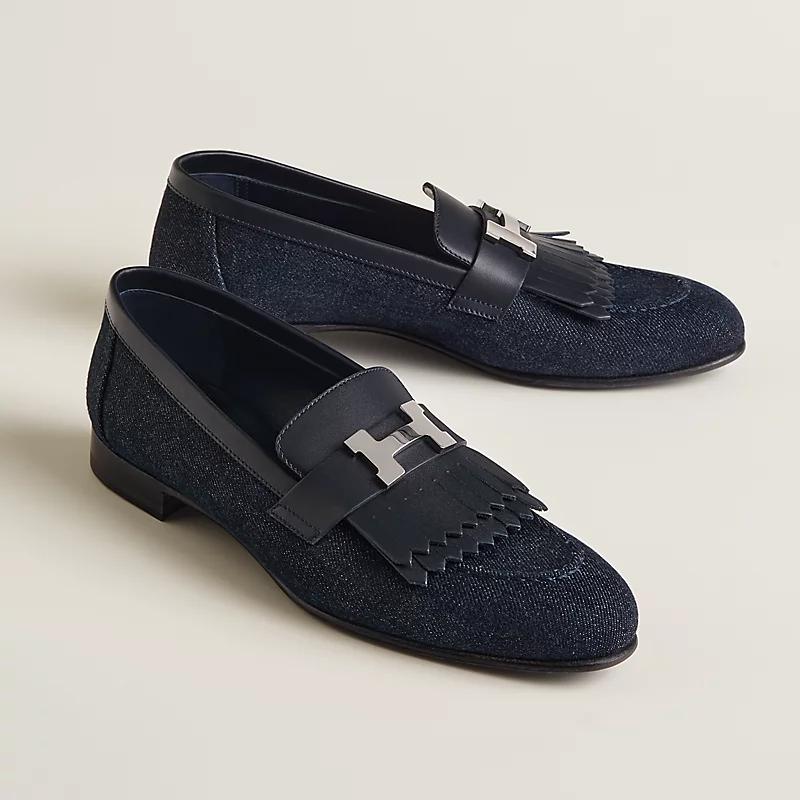 Giày Hermes Royal Loafer Nữ Xanh Dương Đen